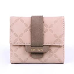 Purse for Female Korean PU Plaid Buckle Simple Multi-Card Folding Triple Fold Bag Large Capacity Student Ladies Daily Travel