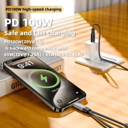 Dual USB C Headphone & Charger Adapter Splitter Fast Charging 2-in-1 Type C to USB-C Audio Adapter