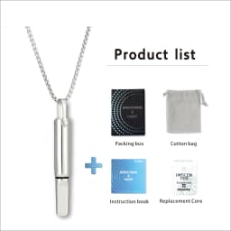 Anxiety Breathing Necklace Mindfulness Breathe Easy Stainless Steel Meditation Natural Calm & Stress Relief Quit Smoking Aid
