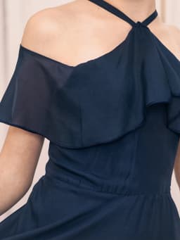 Ruffle Girls Party Bridesmaid Strap Dress off Shoulder Long Wedding Princess Prom Dresses Kids Elegant Beach Birthday Evening