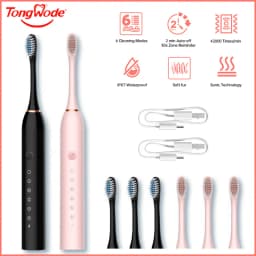 Electric Ultrasonic Toothbrush Six Speed Mode Home Soft Hair USB Charging Waterproof Adult Tooth Cleaner Automatic Couple Set