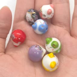15mm 6pcs Tie Lucky Cat Shape Ceramic Beads For DIY Bracelet Keychain Necklace Gifts Accessories Bead