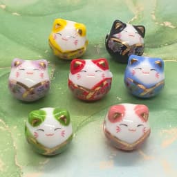 15mm 6pcs Tie Lucky Cat Shape Ceramic Beads For DIY Bracelet Keychain Necklace Gifts Accessories Bead