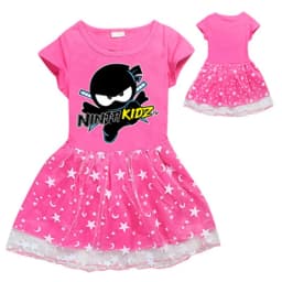 Ninja Kidz Kids Dress New Children Clothing for Girls Short Sleeve Cartoon Birthday Party Princess Dresses Summer Girls Dres