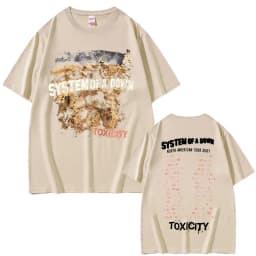 Vintage Rock Band System of A Down Toxicity Tour T Shirt Men Women Gothic Punk Rock T-shirts Men's Hip Hop Oversized T Shirts