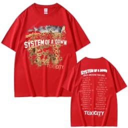Vintage Rock Band System of A Down Toxicity Tour T Shirt Men Women Gothic Punk Rock T-shirts Men's Hip Hop Oversized T Shirts