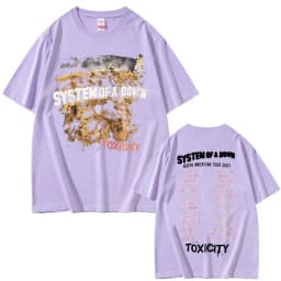 Vintage Rock Band System of A Down Toxicity Tour T Shirt Men Women Gothic Punk Rock T-shirts Men's Hip Hop Oversized T Shirts