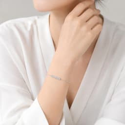 Link Chain Bracelet White ZIrcon Real 925 Sterling Silver Trendy Jewelry Europe Women Gift