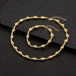 Nidin High Quality Beads Jewelry Sets Bracelet Necklace For Women Female Punk Rock Style Accessories Daily Party Gifts Wholesale