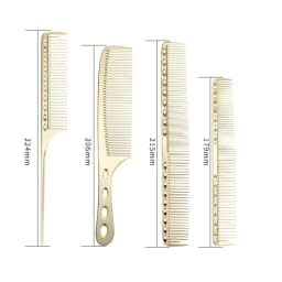 4pcs/set Aluminum Comb Set Barber Metal Hair Dressing Combs Hairdressing Anti-static Comb Ultra Thin Hair Brush Salon Hair Tools