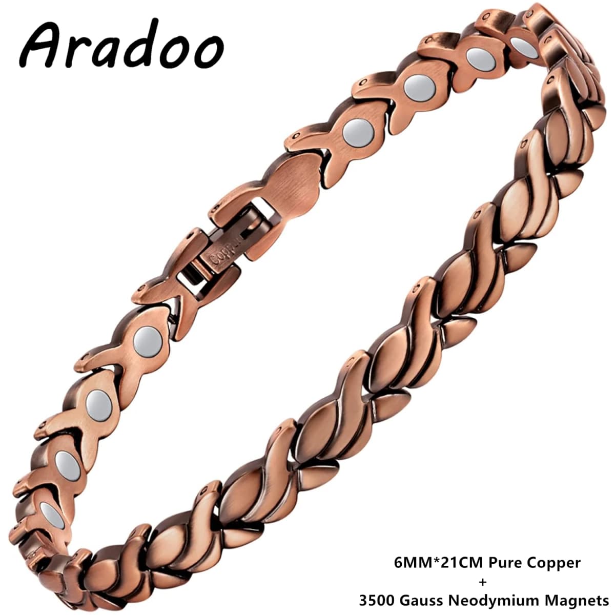 ARADOO Copper Bracelets for Women, 99.99% Pure Copper Magnetic Bracelets Jewelry Gifts