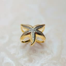 Gold Plated Ring Starfish Brand New Fine Jewerly Trendy 925 Sterling Silver Gift For Women