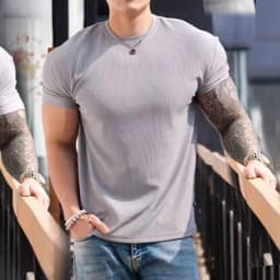 280g Heavy T-shirt Fabric Shoulder Pads With Large Anti-wrinkle Quick Drying Fitness Wear Sports Short Sleeve T-shirt For Men