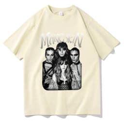 Italian Rock Band Maneskin 2023 World Tour T-shirt Fashion Gothic Retro Men Women Loose Short Sleeve Casual T Shirts Streetwear