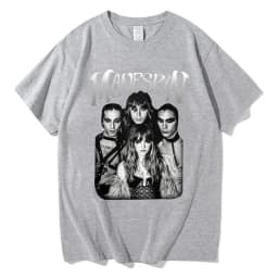 Italian Rock Band Maneskin 2023 World Tour T-shirt Fashion Gothic Retro Men Women Loose Short Sleeve Casual T Shirts Streetwear