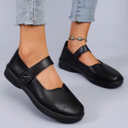 Spring and Autumn New Product Women's Black Simple Breathable Fashion Buckle Small Leather Shoes Flat Shoes