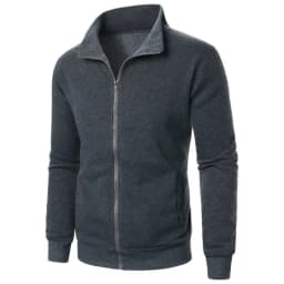 Autumn Men's Long Sleeve Zipper Jacket Coats Solid Color Warm Sweatshirts Casual Baseball Jacket Outdoor Streetwear