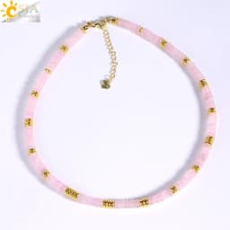 Y2K Bohemia Crystal Choker for Women 7 Chakra Natural Gemstones Tiger Eye Beads Necklace Handmade Amethyst Pink Jewelry H554