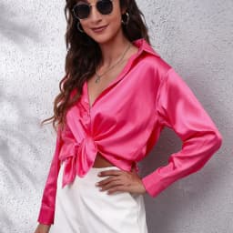 Autumn Women Solid Satin Shirt Long Sleeve Imitation Silk Loose Button Up Blouse Shirt Ladies Tops Fashion Clothing
