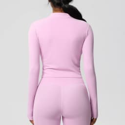 Zipper Jacket Women Crop Top Seamless Yoga Jacket Solid Sports Top Long Sleeve Running Shirts Quick Dry Fitness Gym Sport Wear