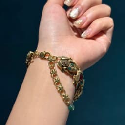 Vintage Jewelry Lucky Toad Bracelets For Women Green Red Agate Antique Gold Color Charm 2025 Accessories Mothers Day Gift New