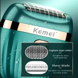 Kemei Women Epilator Electric Hair Removal Facial Body Lady Bikini Legs Arms Armpit Hair Remover Underarms Rechargeable