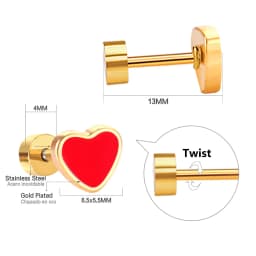 12 Pair/lot Cute Girls Stud Earrings 316L Stainless Steel For Women Love Heart Flower Piercing Stud Jewelry Party Gift Trendy
