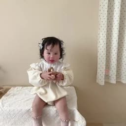 MILANCEL 2024 New Toddler Baby Girls Bodysuit Lace Collar Girls Princess One Piece Infant Waffle Clothes Outfit