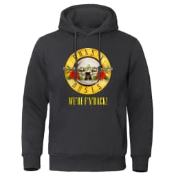 Guns N' Roses We'Re Back Metal Rock Style Hooded Mens Hip Hop Crewneck Hoodies Autumn Oversize Hoodie Harajuku Unisex Clothing