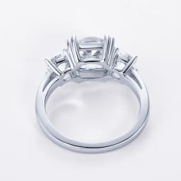 925 Sterling Silver Three Stone Engagement Wedding Ring Luxury Cushion Cut 3.5CTW. Moissanite Promise Band for Women Jewelry