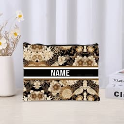 Trendy Women Makeup Bag Retro Custom Name Cosmetic Case Portable Small Make Up Bags Organizer Travel Toilet Storage Cloth Clutch