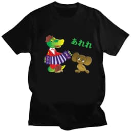 Funny Cartoon Crocodile T Shirt Cool Men's Tshirt O Neck Casual Unisex Streetwear Black White Fashion Tee Camisetas Ropa Hombre