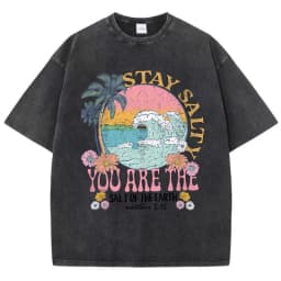 Stay Salty You Are The Salt Of The Earth Female Tshirt Street Breathable T-Shirts O-Neck Cool Short Sleeve Simple Loose T-Shirt