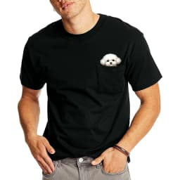 CLOOCL Bichon Frise Cotton T-Shirts Cute Dogs Hand Heart Gesture Printed Pocket T-shirt Women Short Sleeve Shirts Hip Pop Tops