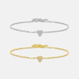 VEWANT 925 Sterling Silver Clear CZ Pave Heart Bracelet Chain Wome Wedding Women Luxury Jewelry