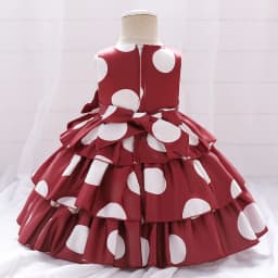 Summer Baby Girl Dress Infant 1 Year Birthday Party Dresses For Girls Dot Bow Princess Wedding Dress Newborn Christening Gown