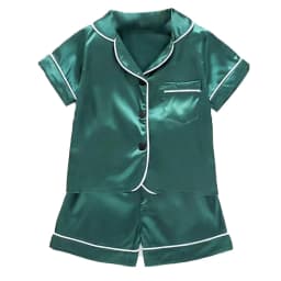 Boys Girls Ice silk satin Cartoon printing Tops Pants Set home Wear Children's pajamas set Baby suit Kids Clothes Toddler