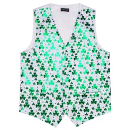 30 Colors Designer Green Vest for Men Clover Paisley Plaid V Neck Waistcoat Tie Set Wedding St.Patrick's Day