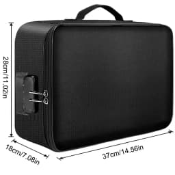 High Capacity Document Passport Bag 3/5 Layers Oxford with Lock Document Organizer Case Large Space for A4 Folders Certificates