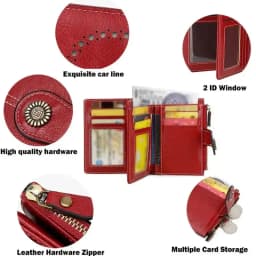 RFID Anti-Theft Retro Wallet for Women, Multi-Card Zipper, Zipper Buckle, Fashion Coin Wallet, Multi-functional Short Wallet