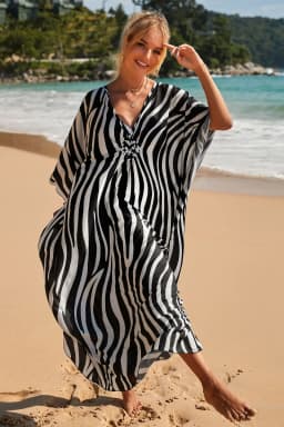 Plus Size Kaftan Dresses for Women Wave Neck Swimsuit Cover Up Caftan Dress Plus Size Oversized Long Beach Dress