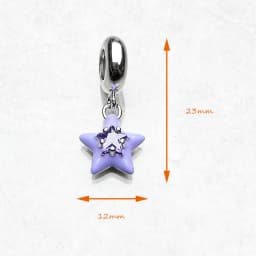 Violet Enamel Star Pendant Dangle Charm Hot Sell Europe Fashion European 925 Sterling Silver Trendy Gift For Women
