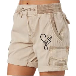 Summer Women Brand Printed High Waist Shorts Fashion Short Pants Female Work Wear Casual Loose Cargo Shorts