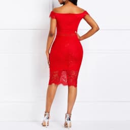 Summer Women Sexy Short-Sleeved V-Neck Lace Dress Casual Women Fashion Slim-Fit Dress