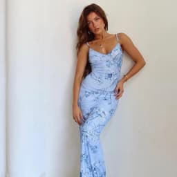 Sleeveless Floral Print Suspender Dress Summer Chic Female Beach Party Halter Dress Women's Fashion V-neck Slim Maxi Dresses