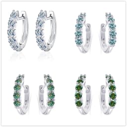 3mm D Color Moissanite Earrings 925 Sterling Sliver Plated White Gold Hoop Earring for Women Wedding Party Fine Jewelry