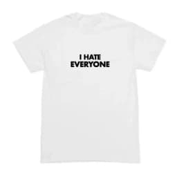 90s Harajuku I Hate Everyone Lettering T Shirt Womens Y2k Gothic Summer T Shirt Streetwear White T Shirt