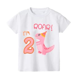 Toddler Baby Girls Birthday T-Shirt 1st 2nd 3rd 4th 5th Birthday Girl TShirt Dinosaur Party Tee Gift Toddler Short Sleeve Shirts