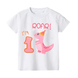 Toddler Baby Girls Birthday T-Shirt 1st 2nd 3rd 4th 5th Birthday Girl TShirt Dinosaur Party Tee Gift Toddler Short Sleeve Shirts