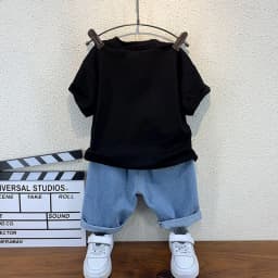 New Selling Summer Baby Boys Clothing Sets Tops Bear T-shirt + Short Pants 2 Pieces Set Kids Girls Age 2 3 4 5 6 7 8 9 10 Years